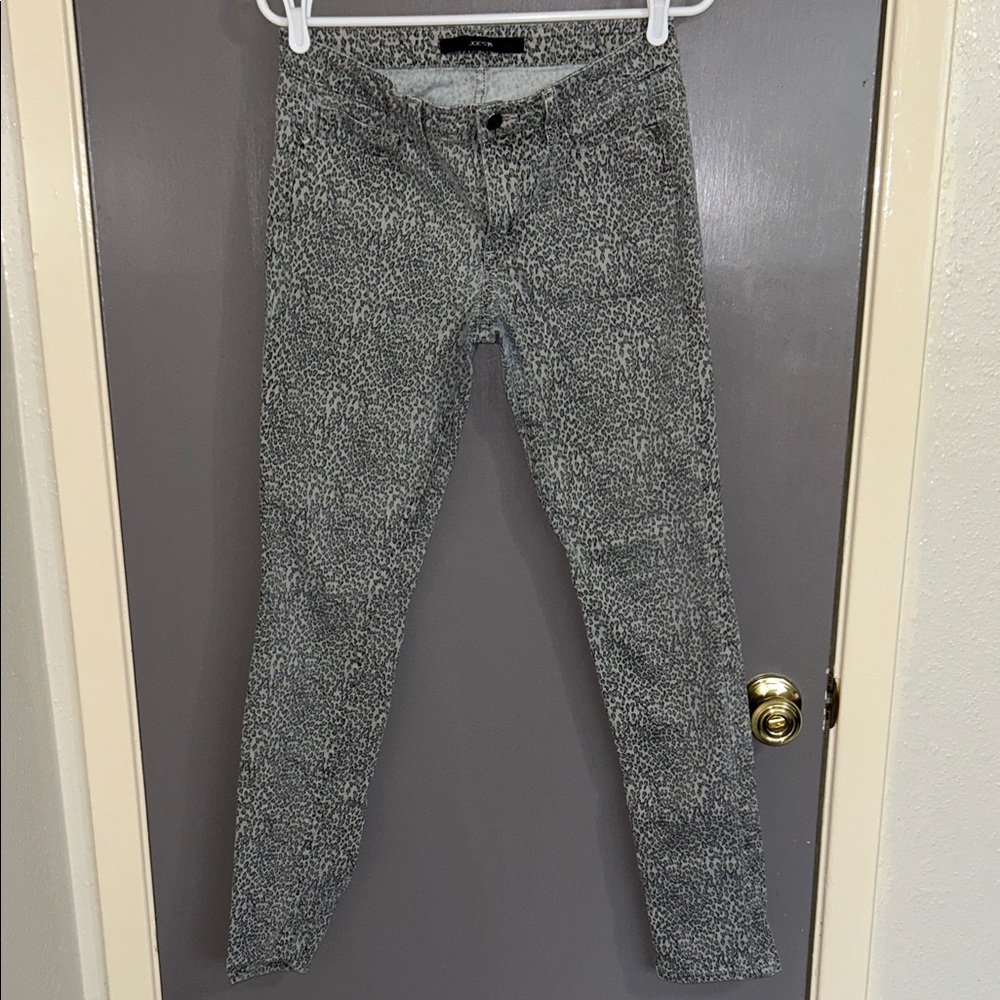 Joe's Jeans Heathered Gray Leopard Print Skinny Jeans Size W30